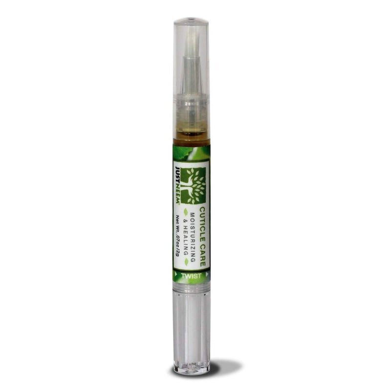 Neem Cuticle Care Pen - Sunflower & Coconut Oil, Vitamin E - Strengthens Nails, Hydrates Cuticles - Double End Tool - 0.07oz