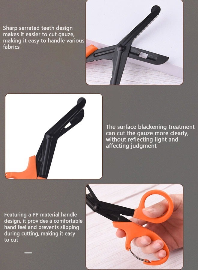 1 PCS Trauma Scissors Bandage Scissors Utility Bandage Fire Rescue Cut Scissor for Nurses Emergency Room First Aid Scissors(Orange) - Image 3