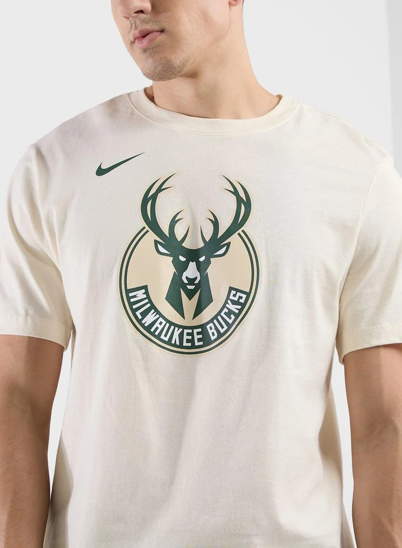 Nike Brown Men's NBA Milwaukee Bucks Essential T-Shirt for Men | Best Price UAE
