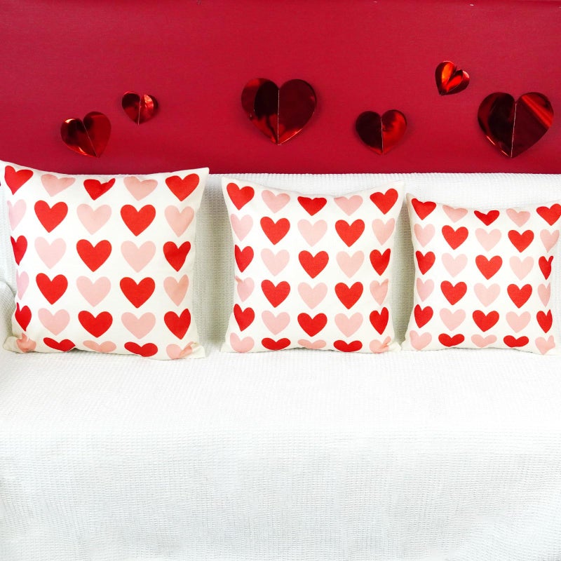 ONWAY Valentine's Day Pillow Cover 20x20 Red Pink Heart Decoration Valentine Lumbar Throw Cushion Case for Bedroom Sofa Couch Home Decor - Image 5