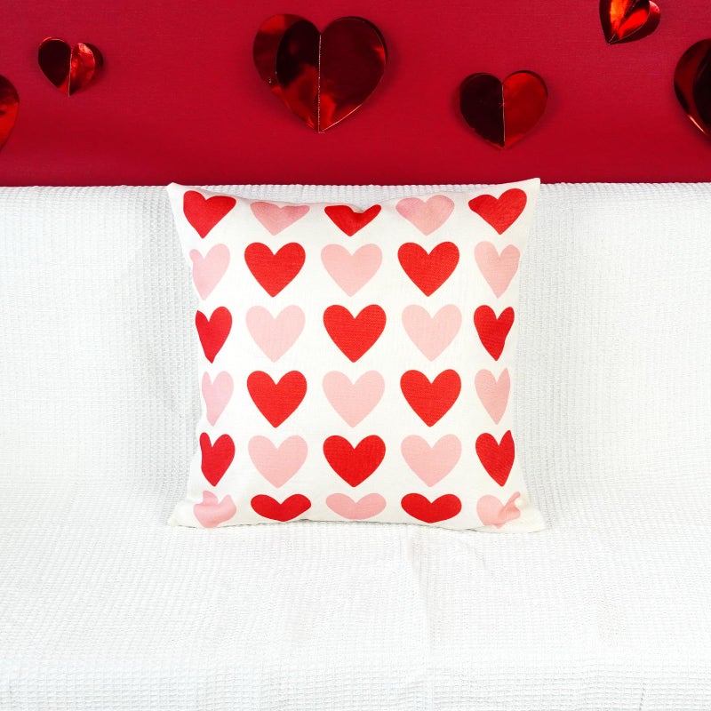 ONWAY Valentine's Day Pillow Cover 20x20 Red Pink Heart Decoration Valentine Lumbar Throw Cushion Case for Bedroom Sofa Couch Home Decor - Image 2
