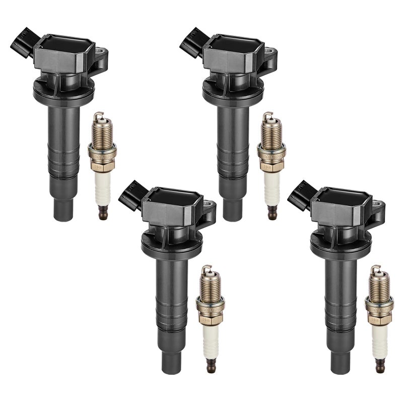 BDFHYK Ignition Coil Pack UF247 and Iridium Spark Plug 4503 Compatible with Toyota Corolla 2005 2006 Toyota Celica 20032008 Toyota Matrix Pontiac Vibe Chevy Prizm Toyota Coil Pack 18L Set of 4
