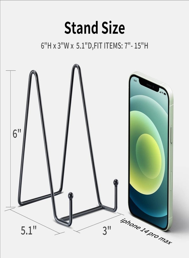 Kruodop 3 Pack 6 Inch Plate Stands for Display, Plate Holder Display Stand, Picture Frame Stand Black Metal Frame Holder Stands for Book,Small Easel,Decorative Plate,Photo and Platter,Tabletop Art - Image 2