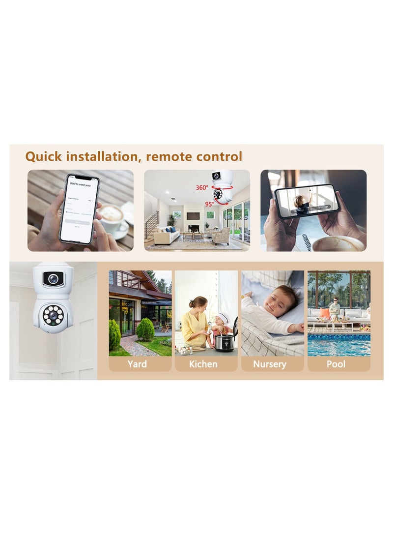 SYOSI - Camera FHD 1080P Light Bulb Security Camera Dual Lens 360° Wi-Fi Home Security Cameras Wireless Outdoor Indoor Color Night Vision Motion Detection Auto Tracking Audible Alarm Easy Installation - Image 1