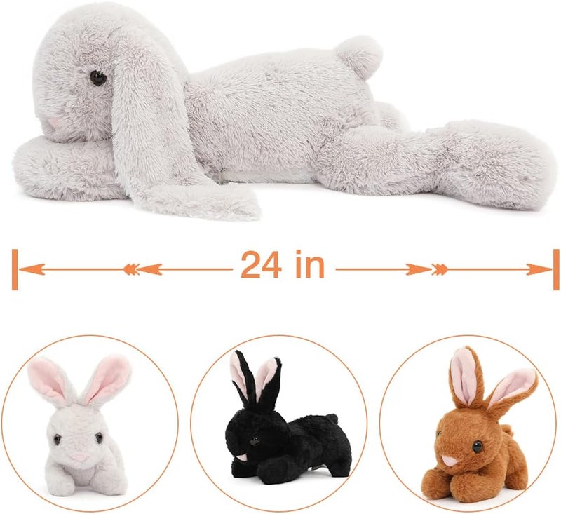MorisMos Giant Easter Bunny Teddy Soft Toy, 60cm Fluffy Rabbit Teddy with 4 Baby Inside, Cuddly Big Bunny Plush Stuffed Animal Gift for Kids Birthday Easter Decorations - Image 3
