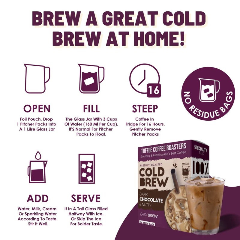 Toffee Coffee Roasters | Easy & Cold Brew Dark Chocolate and Nutty Roasted Coffee Bags | As Seen On Shark Tank | Pack of 8 Bags | 100% Arabica Coffee | Makes 32 Cups of Coffee - Image 3