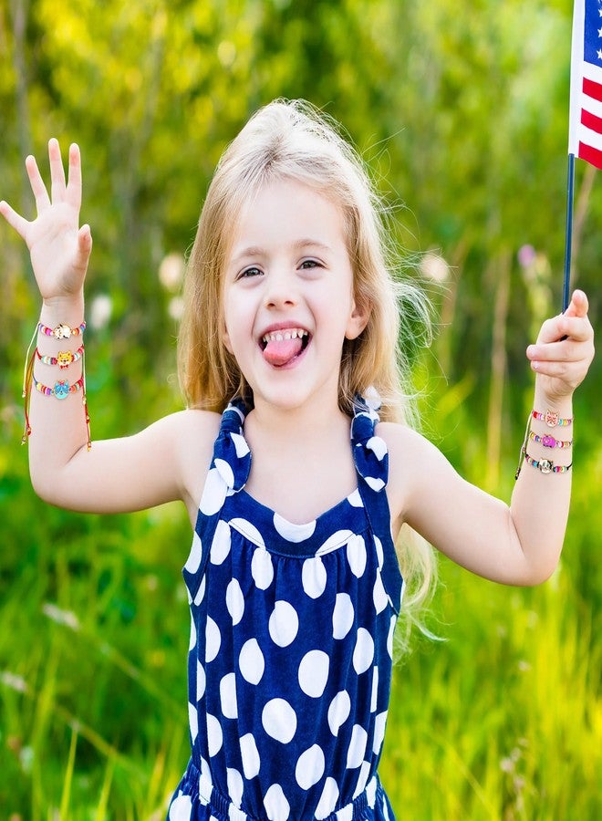 Sureio 24 Pcs Colorful Friendship Bracelets for Girls Kids Cute Animal Cat Charm Bracelet Friendship Surfer Bracelets Stretch Beaded Kids Bracelet Adjustable Back to School Tween Girl Party Favors - Image 4