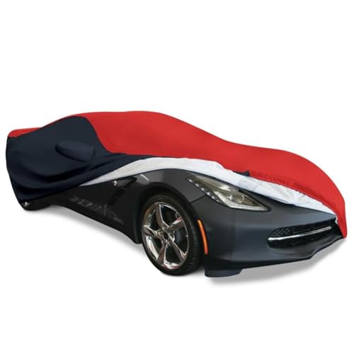 SR1 Performance C7 Corvette Indoor/Outdoor Car Cover - Ultraguard Plus 300 Denier for 2014-2019 Stingray, Z51, Z06, Grand Sport (Red/Black) - Image 1