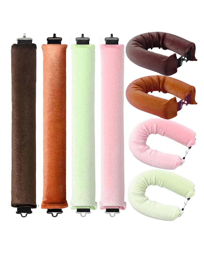 Premify 4 Pcs Jumbo Heatless Hair Curler - Satin Covered Heatless Hair Curlers Rollers for Long & Short Hair | No Heat Flexi Rods for Heatless Curls for All Hair | Hair Curlers To Sleep in - Image 1