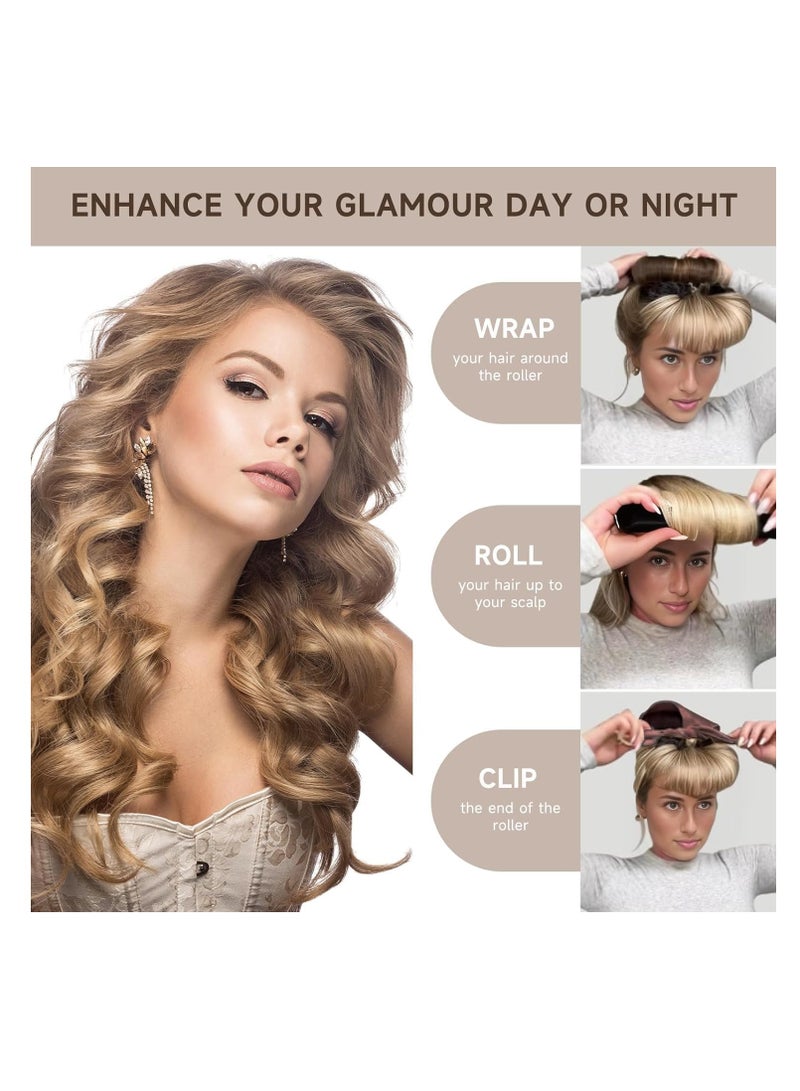 Premify 4 Pcs Jumbo Heatless Hair Curler - Satin Covered Heatless Hair Curlers Rollers for Long & Short Hair | No Heat Flexi Rods for Heatless Curls for All Hair | Hair Curlers To Sleep in - Image 4