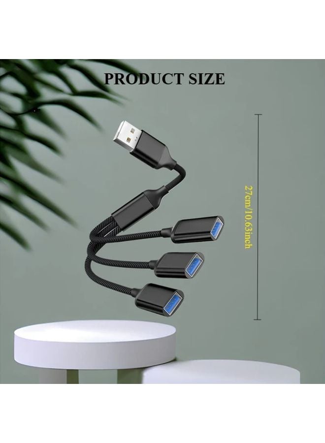 3 In 1 USB C Splitter Cable Black USB C Male To 3 Female Ports Charging Data Transfer - Image 3