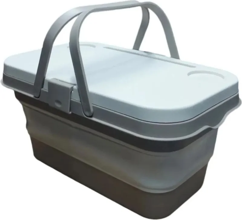 Safestore Gray Multi-Functional Picnic Camping Basket with Table for Two Persons Including Fork-Spoon