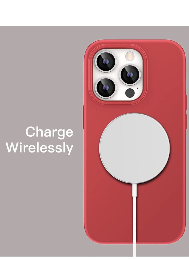Raxoom Silicone Case for iPhone 14 Pro 6.1-Inch, Silky-Soft Touch Full-Body Protective Phone Case, Shockproof Cover with Microfiber Lining (Red) - Image 3