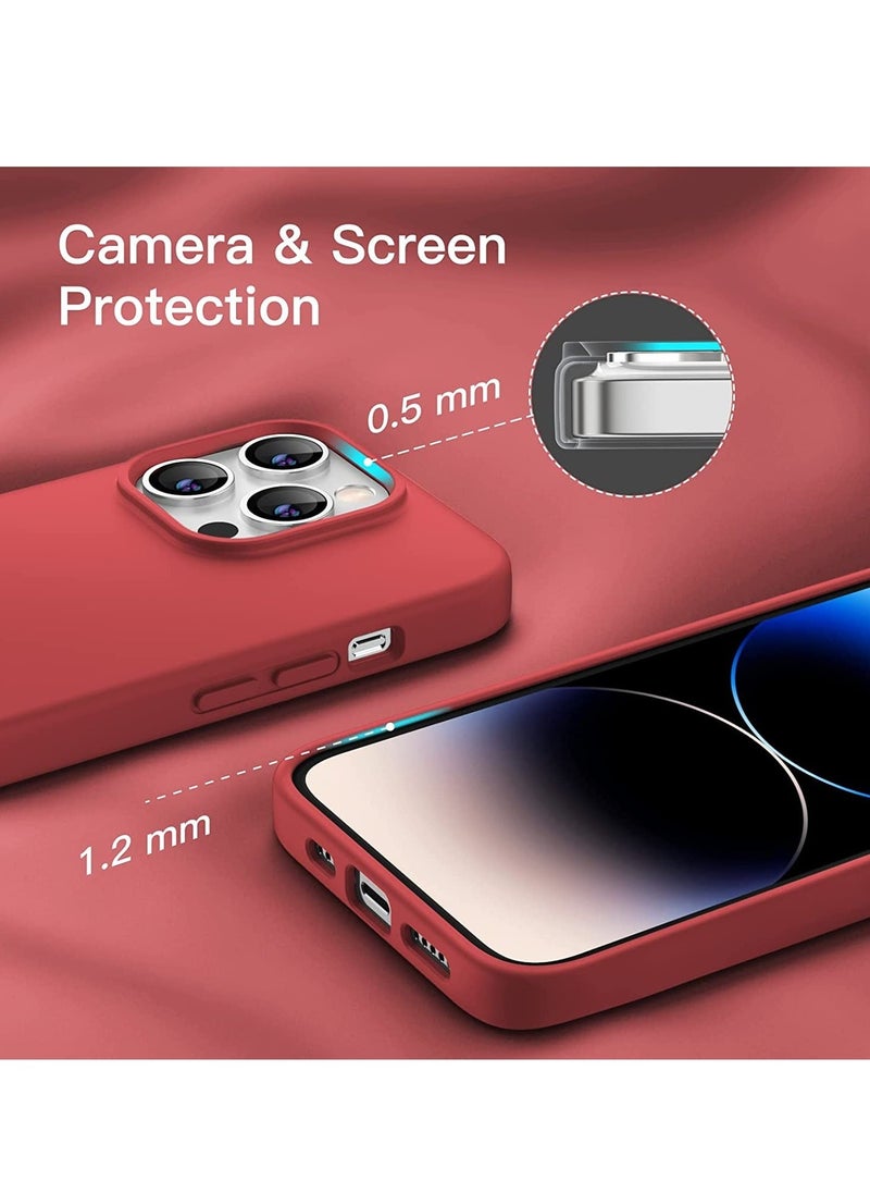 Raxoom Silicone Case for iPhone 14 Pro 6.1-Inch, Silky-Soft Touch Full-Body Protective Phone Case, Shockproof Cover with Microfiber Lining (Red) - Image 2