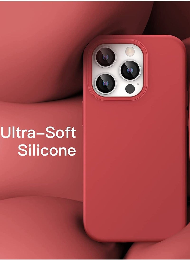 Raxoom Silicone Case for iPhone 14 Pro 6.1-Inch, Silky-Soft Touch Full-Body Protective Phone Case, Shockproof Cover with Microfiber Lining (Red) - Image 4