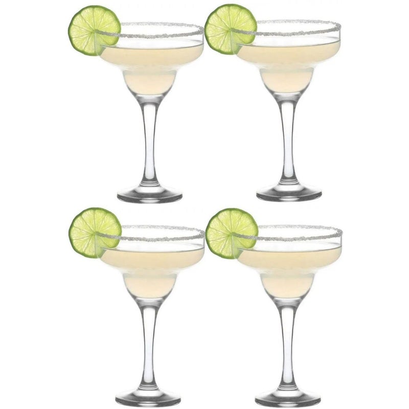 DOMINGO HUB DOMINGO HUB Margarita Glass Wine Glass 225 ML Set of 4 Brandy Glass for Cocktails Water Wine Juice Dessert and Everyday Use Crystal Clear Classic GlassesPremium Hand Blown Cocktail  - Image 1