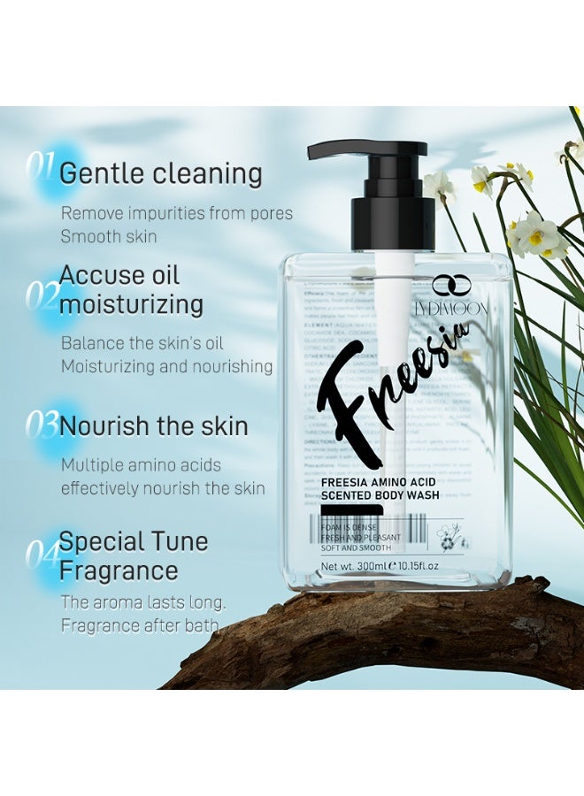 LYDIMOON Freesia Amino Acid Body Wash Gentle Cleansing Moisturizing & Long-Lasting Fragrance 300ml - Image 5