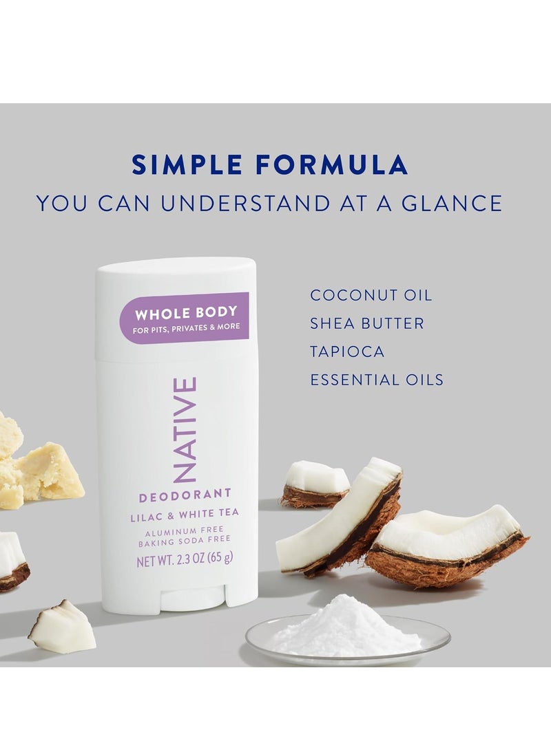 native Native Whole Body Deodorant Stick Contains Naturally Derived Ingredients, Deodorant for Men and Women | 72 Hour Odor Protection, Aluminum Free with Coconut Oil and Shea Butter | Lilac & Tea  - Image 3