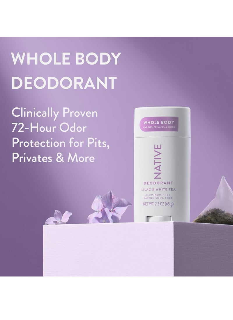 native Native Whole Body Deodorant Stick Contains Naturally Derived Ingredients, Deodorant for Men and Women | 72 Hour Odor Protection, Aluminum Free with Coconut Oil and Shea Butter | Lilac & Tea  - Image 2