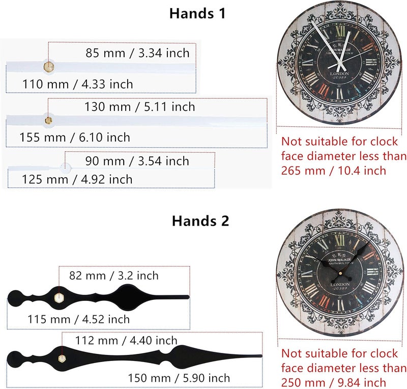 TIKROUND 12888 Quartz DIY Wall Clock Movement Mechanism Repair Parts Replacement Kit Sweep Silent Movement,13mm (1/2 Inch) Maximum Dial Thickness, 23mm (29/32 Inch) Total Shaft Length.(White Hand) - Image 4