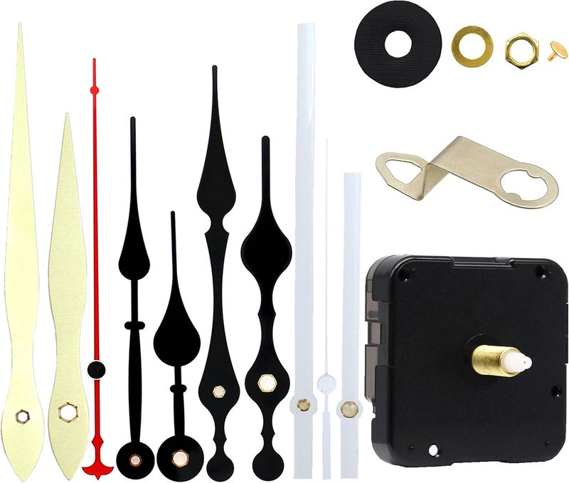 TIKROUND 12888 Quartz DIY Wall Clock Movement Mechanism Repair Parts Replacement Kit Sweep Silent Movement,13mm (1/2 Inch) Maximum Dial Thickness, 23mm (29/32 Inch) Total Shaft Length.(White Hand) - Image 1