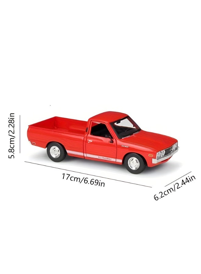 1:24 Scale Die-Cast 1973 Datsun 620 Pickup Car Model | 19cm Collectible Metal Display Truck | Detailed Interior and Exterior | Perfect for Car Enthusiasts and Collectors (Red) - Image 3