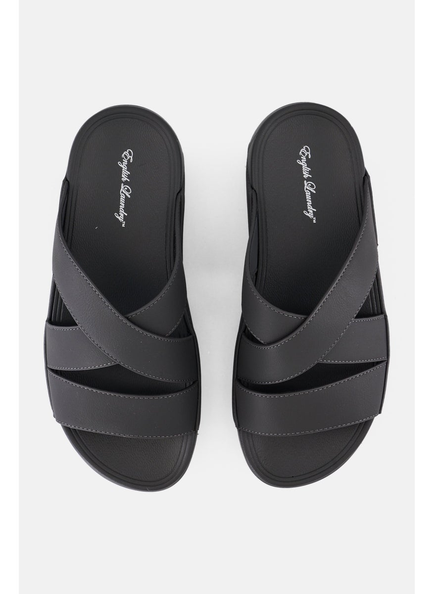 English Laundry Men Slip On Arabic Sandals, Grey  - Image 4