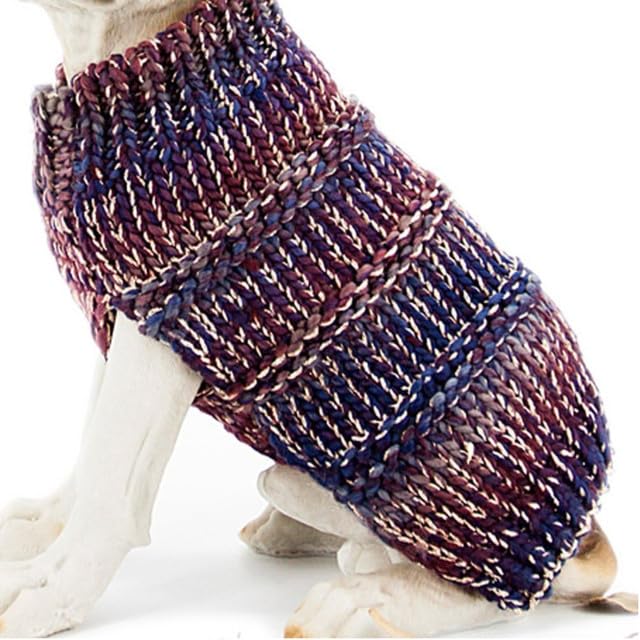 Lulala Knitted Turtleneck Dog Sweater, Cat Clothes, Fashion Pet Supplies, Cute Knit Apparel for Small Dogs (Darkblue, 10 Inch) - Image 4