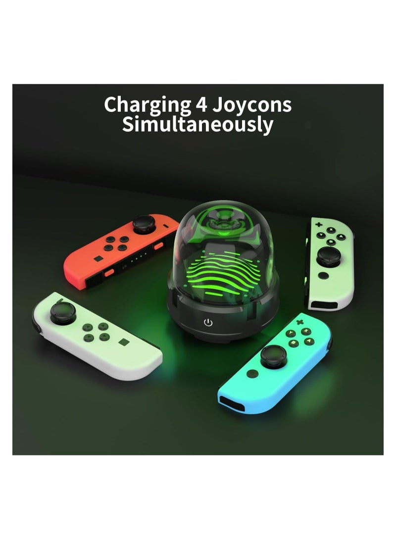 Captaintech 7 Colors LED Switch Joy-Con Charging Station for Nintendo Switch/Switch OLED, Switch Controller Charger Dock Switch Joy-Con Charging Stand with LED Indicator  - Image 5