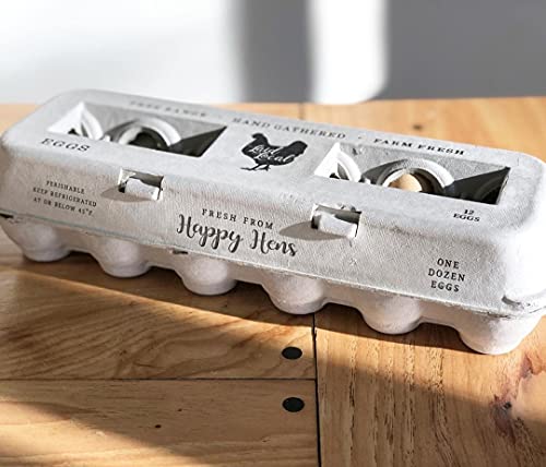 Henlay 25 Egg Cartons- Adorable Printed Vintage Design for Farm Fresh Eggs, Recycled Paper Cardboard, Sturdy & Reusable, Carton Holds up to XL Chicken Eggs (25, Locally Laid Hen) - Image 4