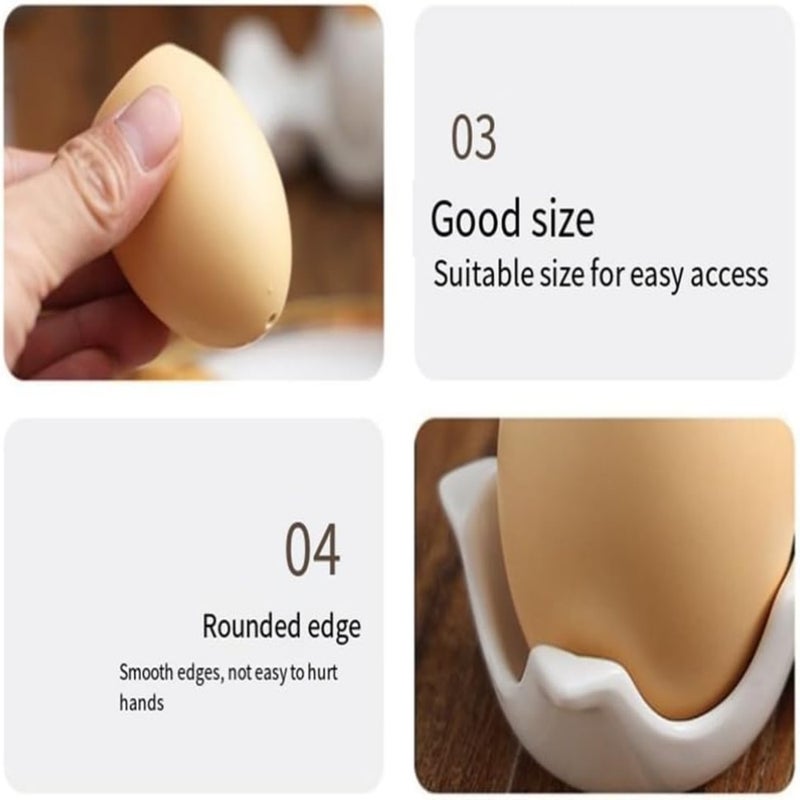 مجموعة زجاجات التوابل السيراميكية، مزهر ناعش بيضاوي بني صغير، مقبض من تصميم الكرتون - Image 4