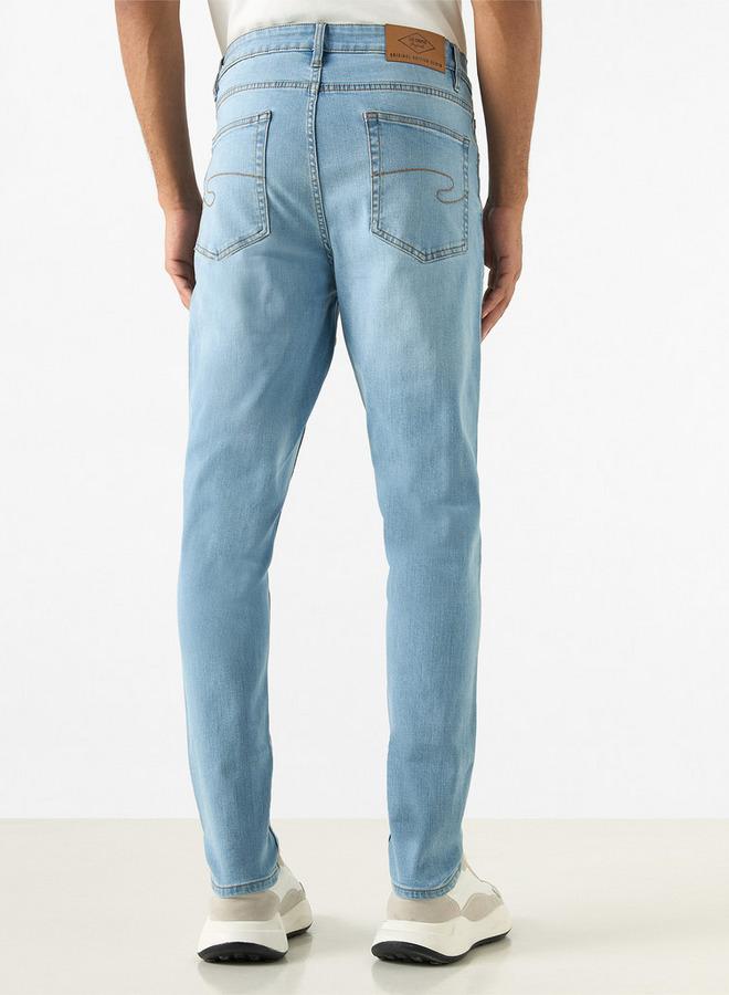 Lee Cooper Skinny Fit Mid-Rise Jeans with Pockets - Image 3