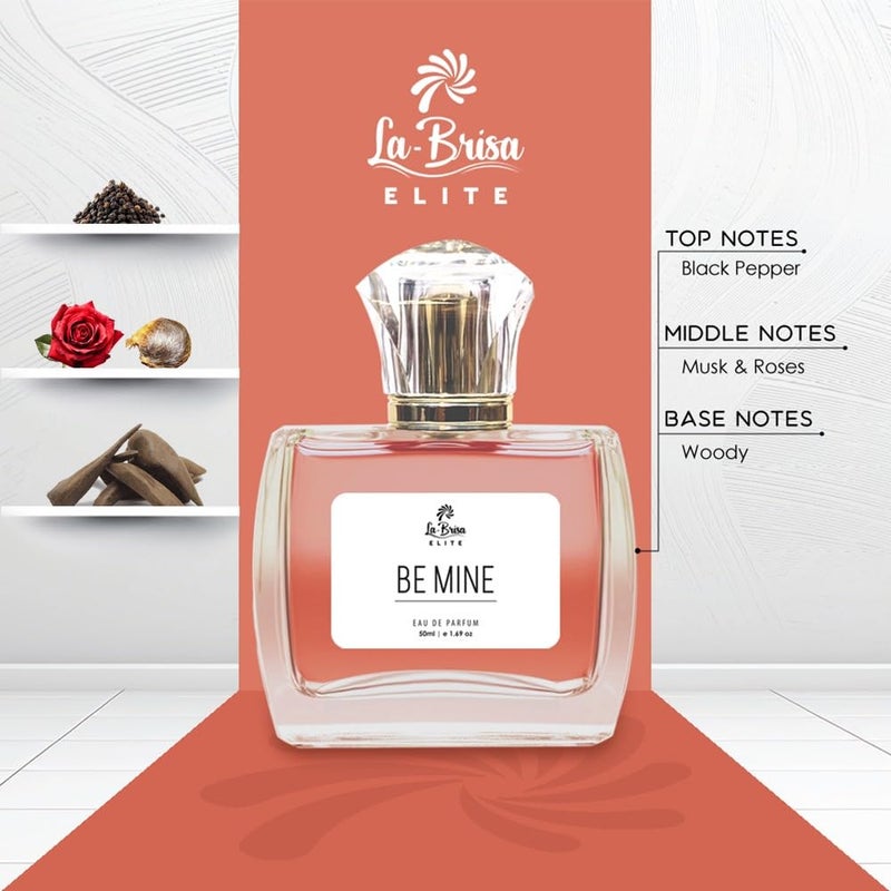 LABRISA La Brisa Elite Be Mine Long Lasting Unisex Perfume Notes of Black Pepper Roses Musk Woods Ideal for Everyday Use Eau De Parfum 50ml  - Image 3