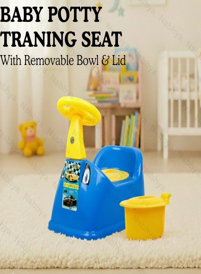 Zerya Ferrari Baby Potty Training Seat- Chair for Kids- Infant Potty Toilet Chair with Removable Tray & Closing Lid (Yellow) (Blue) - Image 4
