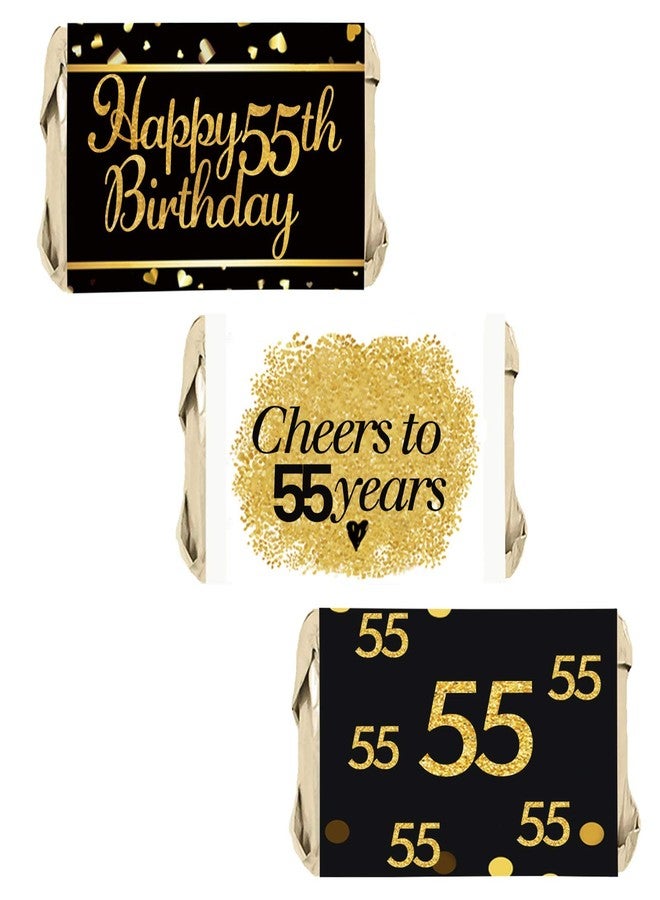 PANHUI 55th Birthday Party Mini Candy Bar Wrappers - 55th Birthday Party Decor - 45 Stickers - Image 2