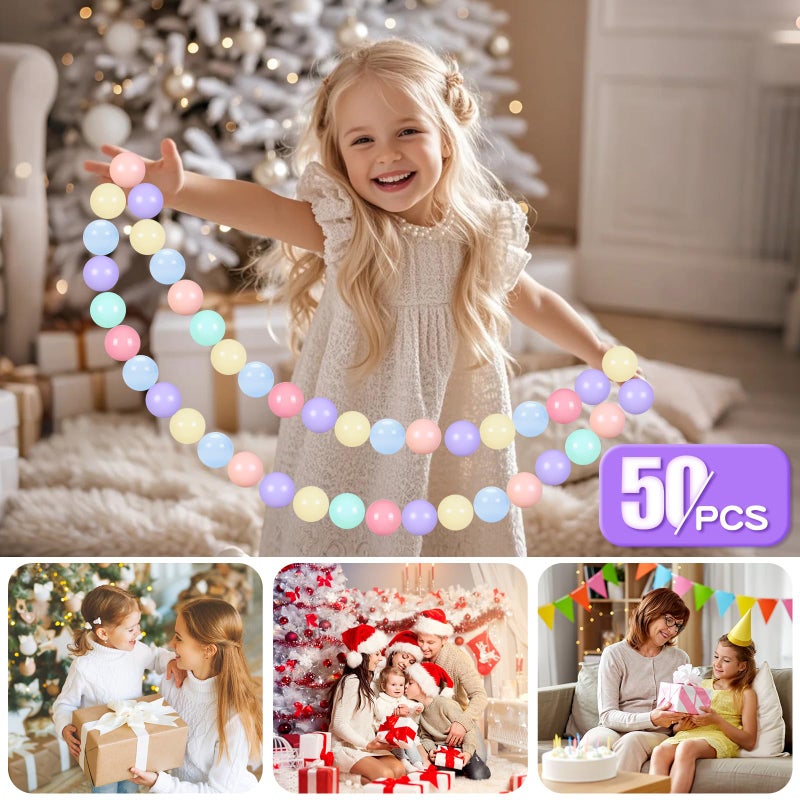 Gogoso كرات حوض اللعب GOGOSO للأطفال 50 100 200 500 كرات بلاستيكية على شكل كرات غير فثالات وغير BPA وغير سامة بحجم 2.2 بوصة كرات لعب مقاومة للكسر، 2.15 بوصة، 6 ألوان، 50 قطعة كرات - Image 2