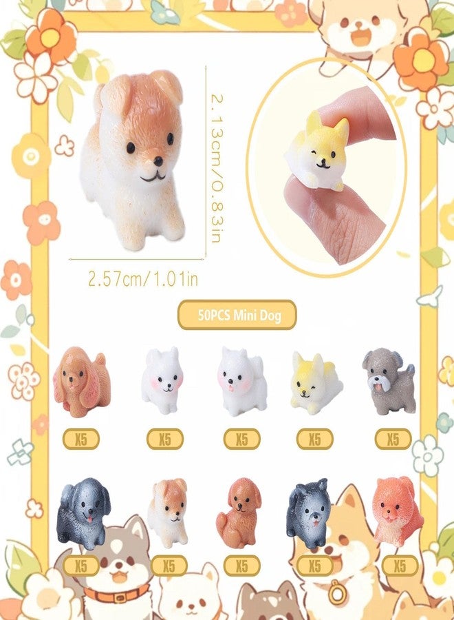 Nerfcareani 50 Pcs Mini Dog Figurines Miniature Resin Animals in Bulk Little Puppy Toys Dog Cake Decorations for DIY Moss Landscape Garden Ornament Birthday Party Home Decors - Image 4