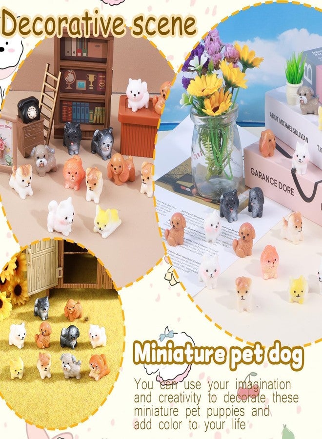Nerfcareani 50 Pcs Mini Dog Figurines Miniature Resin Animals in Bulk Little Puppy Toys Dog Cake Decorations for DIY Moss Landscape Garden Ornament Birthday Party Home Decors - Image 3