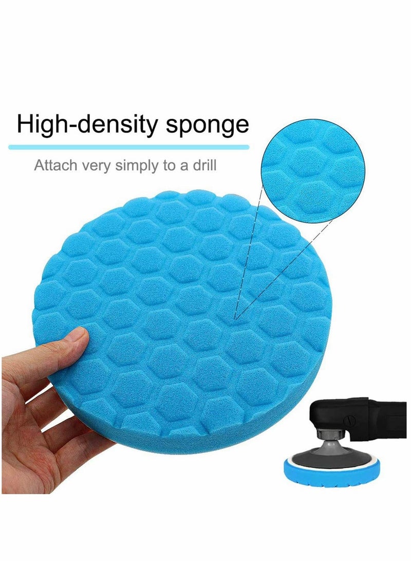 5pcs 150mm Face for 125mm Backing Plate Hex Logic Polishing Sponges Wax Sponges Car Polishing Pad Polishing Foam Set For Eccentric Polishing Machine Grinder - Car Polishing Professional Set