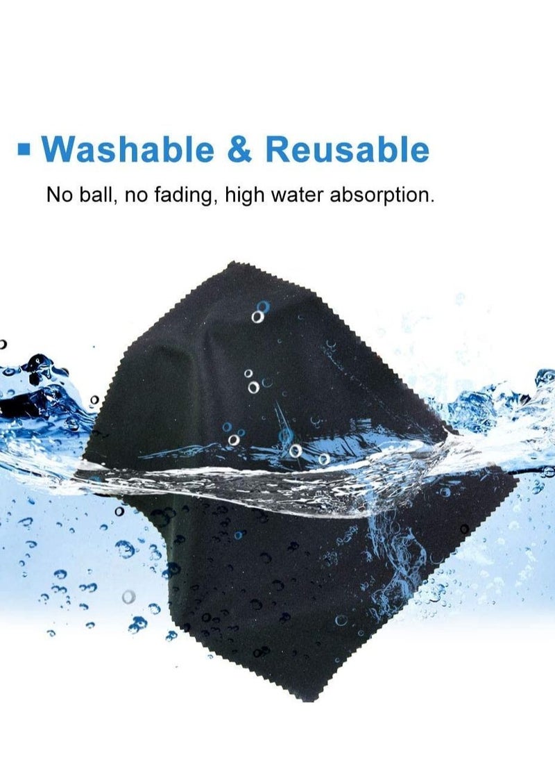 Y&D Microfiber Cleaning Cloth Glasses Lint Free Polishing for LCD Screens Lenses Camera Cell Phone Tablets, Black Grey 20Pcs - Image 3