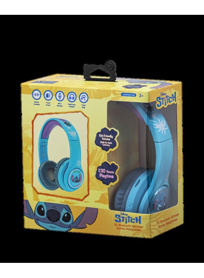 SMD Disney Stitch 3D Bluetooth Headphones | Wireless kids headphones with 3D Stitch design, Bluetooth connectivity, soft cushions, adjustable fit, and immersive sound experience - Image 2