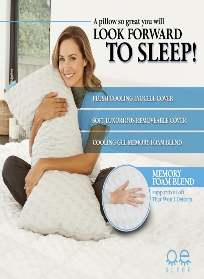 Zoey Sleep وسادة سرير للنوم على الجانب والظهر - وسادة تبريد منحنية لتخفيف آلام الرقبة والكتف - وسادة قابلة للتعديل من إسفنج الذاكرة مع غطاء قابل للغسل - مقاس كوين مع حشوة إضافية (أبيض) - Image 3