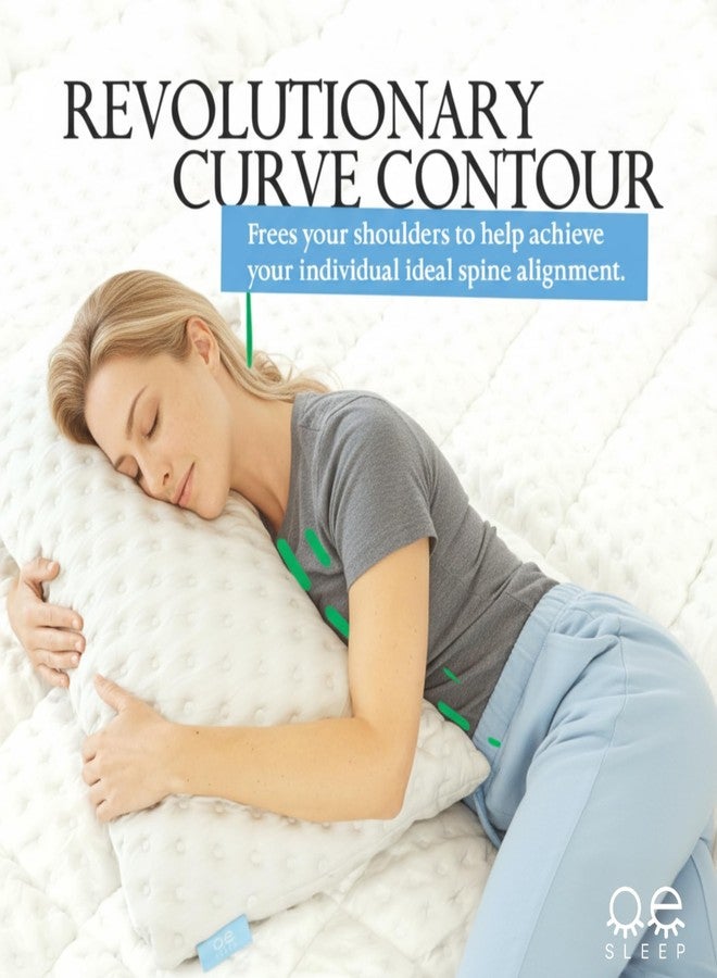 Zoey Sleep وسادة سرير للنوم على الجانب والظهر - وسادة تبريد منحنية لتخفيف آلام الرقبة والكتف - وسادة قابلة للتعديل من إسفنج الذاكرة مع غطاء قابل للغسل - مقاس كوين مع حشوة إضافية (أبيض) - Image 4