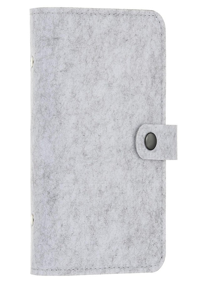 باتيكيل مجلد باتيكيل A6 من اللباد، مجلد دفتر ملاحظات قابل لإعادة التعبئة بست حلقات بغلاف ناعم وجيب لأوراق الحشو، دفتر ميزانية، ملحقات يوميات، رمادي فاتح - Image 1