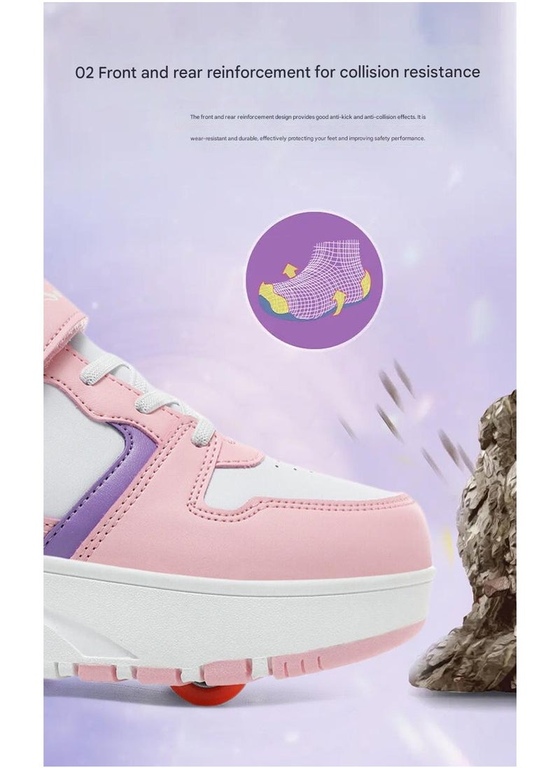 NIBEMINENT Kids Roller Skates Shoes 4 Wheels Roller Shoes Boys Girls Wheel Shoes Roller Sneakers Shoes for Beginner More Balanced  - Image 4