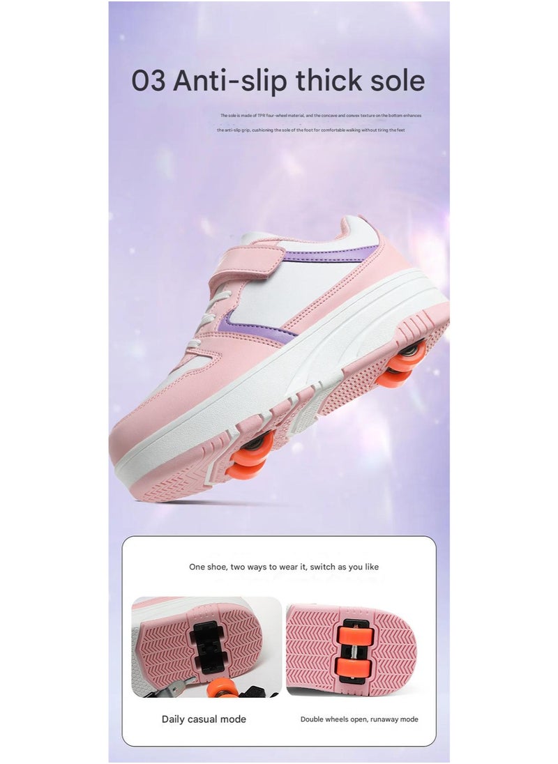 NIBEMINENT Kids Roller Skates Shoes 4 Wheels Roller Shoes Boys Girls Wheel Shoes Roller Sneakers Shoes for Beginner More Balanced  - Image 5