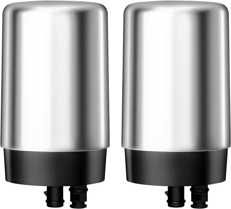 Filterlogic Faucets Filter Cartridge, Replacement for Brita® Filter, Brita® 36311 On Tap Water Filtration System, FR-200, FF-100, 100 Gallons, Chrome (2 Packs) - Image 1