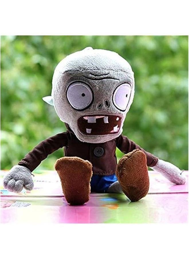 null - 12 PVZ Plush Zombies Brown Coat Toys Normal 1 2 Stuffed Soft Doll Gray New - Image 1