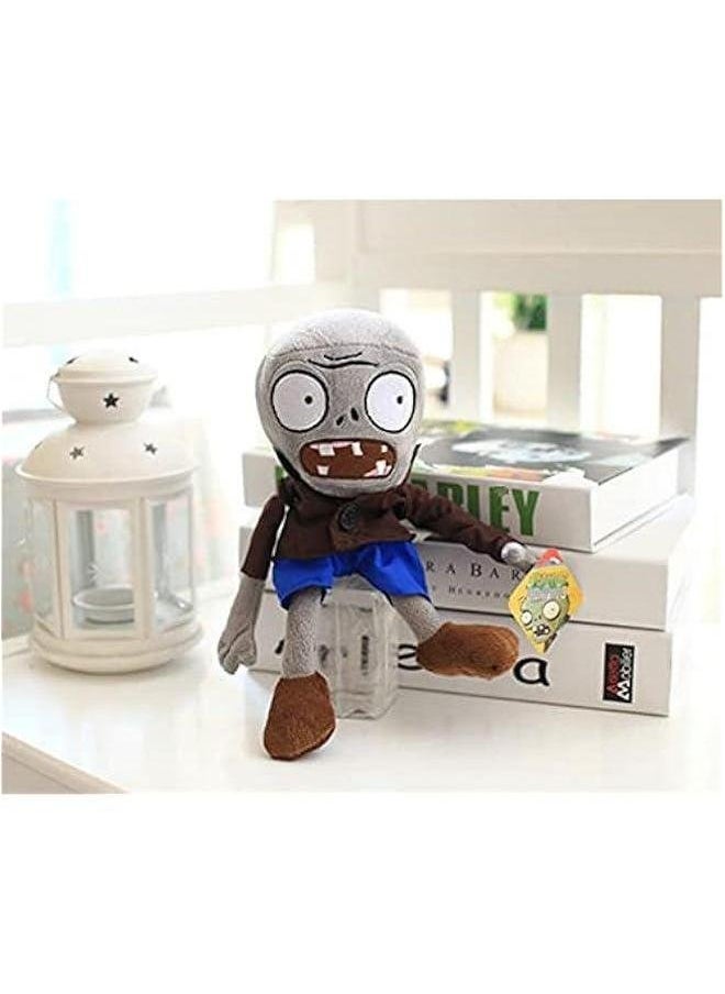 null - 12 PVZ Plush Zombies Brown Coat Toys Normal 1 2 Stuffed Soft Doll Gray New - Image 1