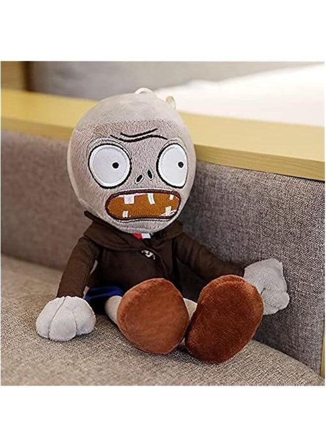 null - 12 PVZ Plush Zombies Brown Coat Toys Normal 1 2 Stuffed Soft Doll Gray New - Image 1